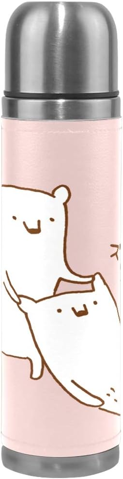 Amazon Mskyoo 水筒 しろくま ピンク 動物柄 個性的 500ml ステンレス製 真空断熱 保冷保温 軽量 魔法瓶 ボトル マグ 便利 漏れ防止 直飲み おしゃれ プレゼント 水筒 マグボトル オンライン通販