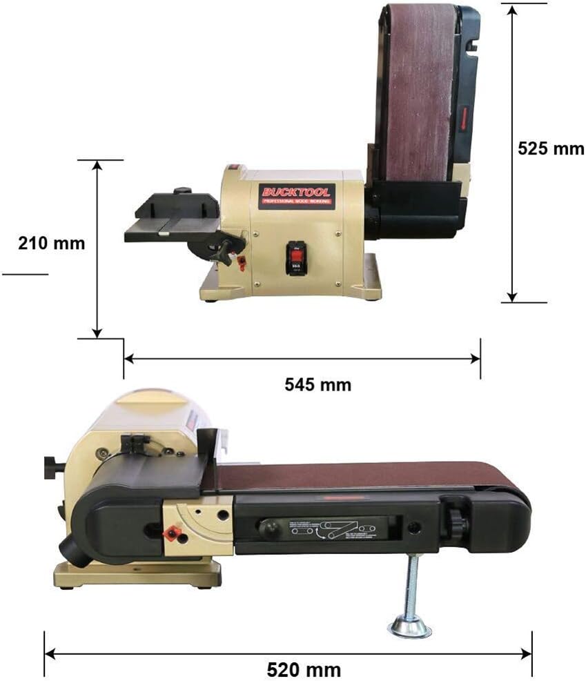 BUCKTOOL BD4603 Sanding Belt Sander and Disc Sander& Dust Collection Y-Fitting - - 