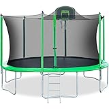 Merax 14FT 12FT Trampoline with Safety Enclosure Net, Basketball Hoop and Ladder - BV Certificated – Basketball Trampoline (14 Feet)