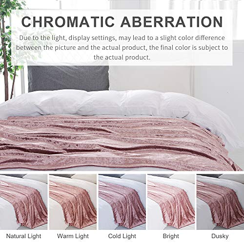 BOURINA Throw Blanket Shiny Decorative Ice Crushed Velvet Throw for