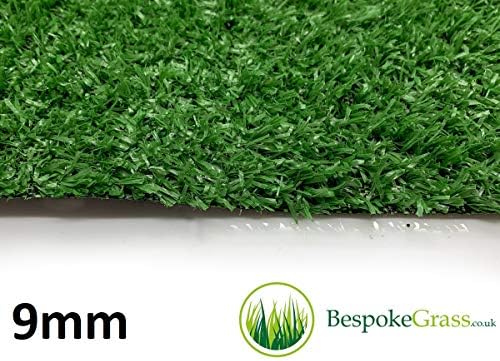 9mm Thick Artificial Grass - Fake Lawn for Garden - 2m Width x (Choose Your Length) - Natural & Realistic Looking - by BespokeGrass (2m x 7m)