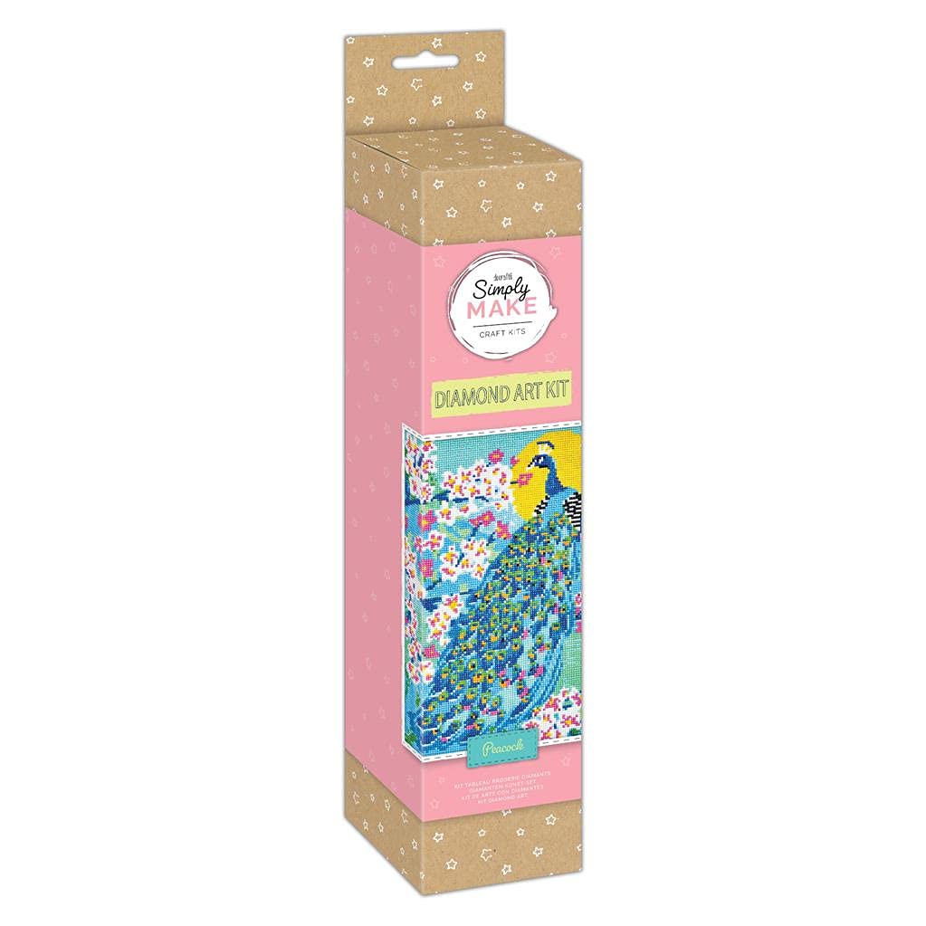 Diamond Art Craft Kit Set, Peacock, DIY Craft, Make Your Own, Home, Children and Adults Hobby