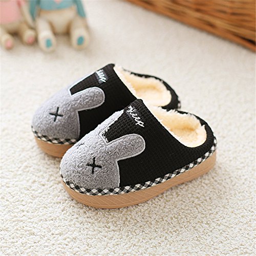 image for SITAILE Cute Home Shoes, Kids Fur Lined Indoor House Slippers Bunny Wa