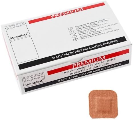 50 x Elastic Fabric 4cm x 4cm Premium Plasters - Steroplast Brand