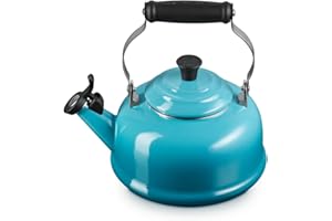 Le Creuset Enamel On Steel Whistling Tea Kettle, 1.7 qt., Caribbean