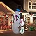 YIHONG 8 Ft Christmas Inflatables Snowman with Penguins Decorations - Blow up Party Decor for Indoor Outdoor Yard with with Color Changing LED Lights