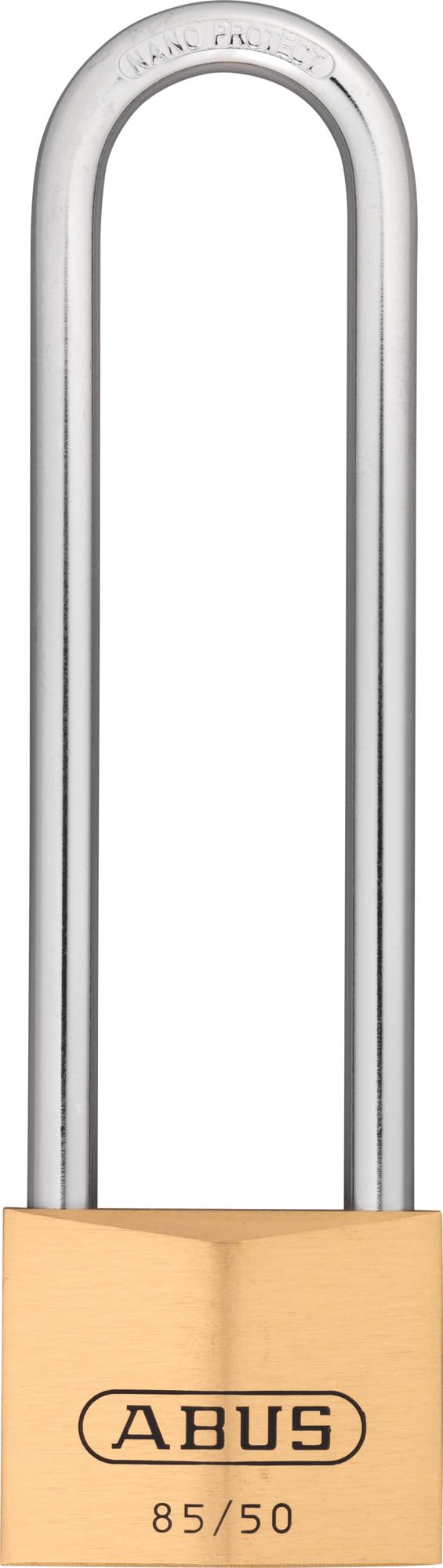 ABUS Brass Padlock 85/50HB127 - with high Shackle - for Cellar Doors, Sheds, Garage and Much More - Weatherproof - Hardened Steel Shackle - ABUS Security Level 7