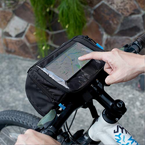OBOVA Bike Handlebar Bag Waterproof 4L, Touchscreen Phone Holder, 4