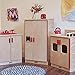 ECR4Kids Birch Pretend Play Kitchen Refrigerator Playset for Daycare, Natural