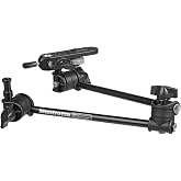 Manfrotto 196B-2 -Section Single Articulated Arm with Bracket | 2-section articulated arm with sliding extension and 5/8" spigot for photography, videography and lighting