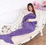 Feibi Mermaid Blanket Tail Soft Comfy Knitted Mermaid Sofa Living room Sleeping Bags (71
