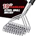 LT&PK Grill Brush BBQ Cleaning Scraper - 18'' Long Handle 3 in 1 Stainless Steel BBQ Grill Cleaning Brush - Barbecue Grill Cleaner for Porcelain,Propane,Infrared,Gas,Charcoal,Weber Grill