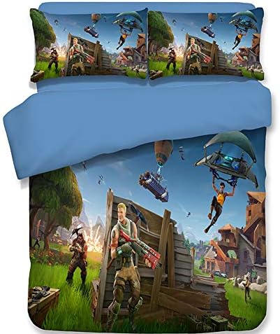 XHCWE Bedding Set Full Size Easy Care Lightweight Polyester Print Pattern, 3D Color Design Print Quilt Cover
