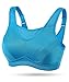 Wingslove Women's Full Coverage High Impact Wirefree Workout Non Padded Sports Bra Bounce Control (Blue,36DD)