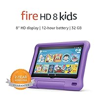 Fire HD 8 Kids tablet, 8” HD display, ages 3-7, 32 GB, Purple Kid-Proof Case