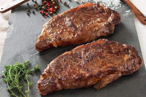 Greensbury - 4 (14 Ounce) Market Reserve New York Strip Steaks - Organic, Grass-fed, Dry-Aged, Center Cut