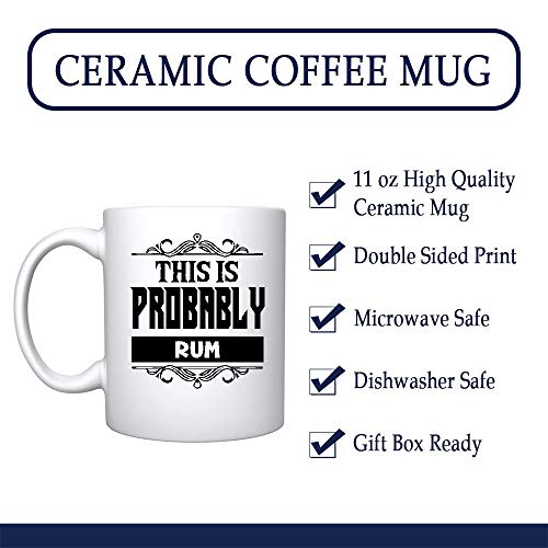 Veracco Keramik-Kaffeetasse mit Aufschrift "This Is Probably Rum", lustiges Geschenk für jemanden, der gerne trinkt, Junggesellenabschied, Gastgeschenk für Trauzeugen, Rum, Keramiktasse – Bild 3