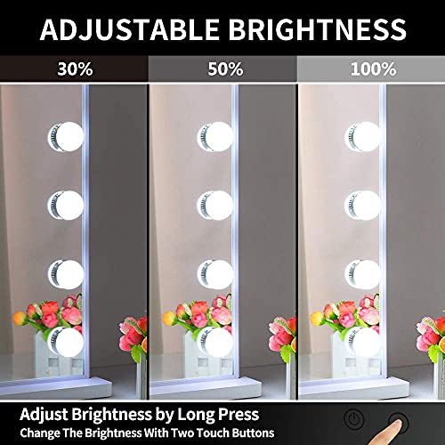 Nitin Hollywood Vanity Mirror with Lights, Tabletop or Wall Mounted