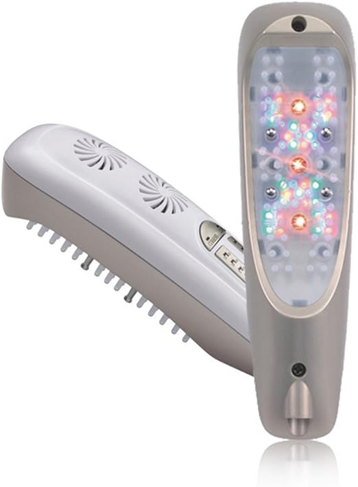Amazon Co Jp 3つの1電気マッサージ櫛振動ledカラーライトマイクロ毛髪の成長のための現在のマッサージ ホーム キッチン