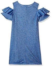 Amy Byer vestido de hombro frío de punto grande con collar para niñas