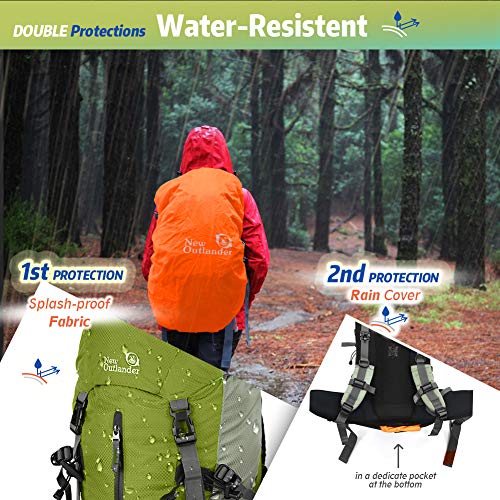 novosun Hiking Backpack 50L Waterproof,Lightweight Camping Backpack for Men Women Youth Backpacking Backpack with Rain Cover External Frame Travel Backpack for Hiking Camping Climbing Outdoor Travel - Thumbnail 3