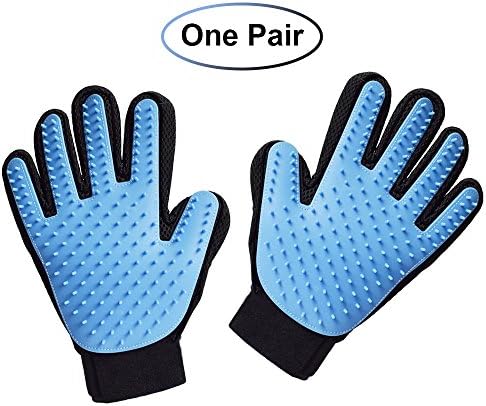 Pet Hair Remover Glove - Dog/Cat Bathing Glove - Gentle Pet Grooming Glove Brush - Massage Tool with Enhanced Five Finger Design - Perfect for Dogs & Cats with Long & Short Fur ( One Pair )