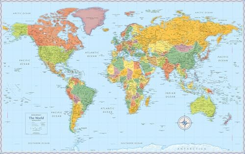Classic Edition World Wall Map Paper Rolled: Rand McNally