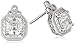 Platinum-Plated Sterling Silver Asscher-Cut Swarovski Zirconia Antique Stud Earrings (4.5 cttw)