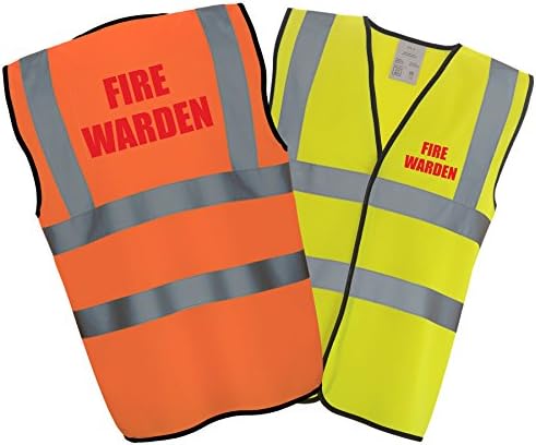FIRE WARDEN - Hi Vis Hi Viz High Visibility Reflective Safety Vest/Waistcoat | Yellow/Orange PPE
