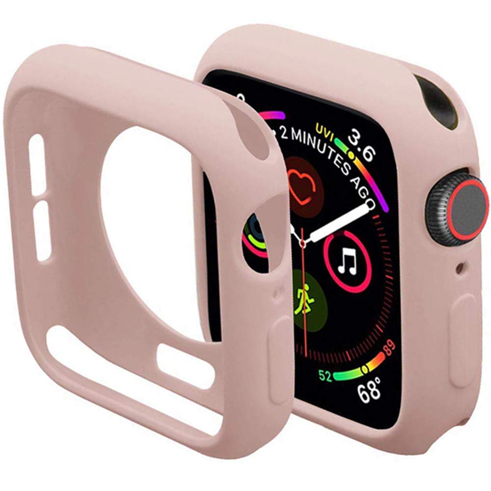 Miimall Compatible with Apple Watch Bumper Case 42mm Series 3/2/1, Ultra Thin Soft TPU Bumper Cover Shock-proof Protective Frame for Apple Watch Series 3/2/1 - Pink