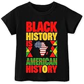 HoieMoieKa Kids Black History Shirt,Toddler Black History Month T-Shirt Boys Girls, African American Tee, 2-6T