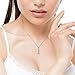 Cate & Chloe Delilah 18k White Gold Triple Stone Drop Pendant Necklace with Simulated Diamond Crystals, Hypoallergenic Jewelry for Women, Gift for Her