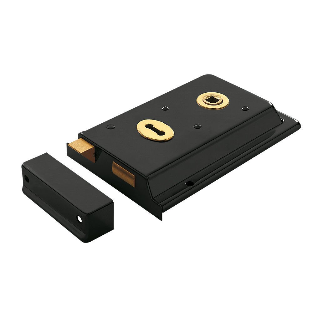 Excel Hardware Double Handed Rim Lock 6" x 4" - Black