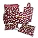 Itraveller 7 set Luggage packing Organizer-3 Travel Cubes for Packing 3 Packing Organizer Bags with 1 Shoe Bag-Travel Suitcase Organizer (Wine Red Flower)