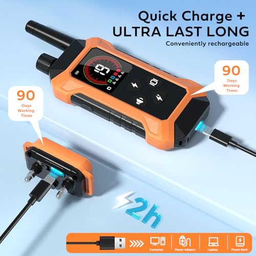 Dog Shock Collar with Light 2 Pack (5–150Lbs), 4400FT Waterproof 2 Dog Training Collar with Remote Control 5 Training Modes Rechargeable Electric Dog Collar, E Collars for Small Medium Large Dogs