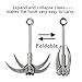 TI-EDC Original Handmade Outdoor Climbing Carabiner Grappling Hook With 4 Folding Claws, Outdoor Climbing and Survival Tool, Load 400 Killogram