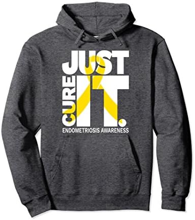 Unisex Just Cure Endometriosis Shirts Ribbon Hoodie Medium Dark Heather