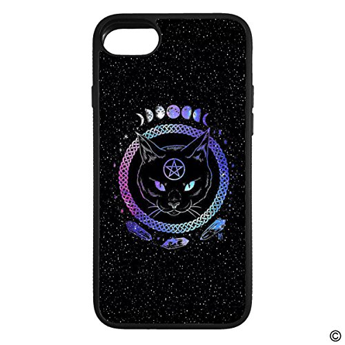 MsMr iPhone 8 Plus Case TPU Hard Anti-drop Protective Case for iPhone 8 Plus 5.5(Inch) - Witches Ouija Board Cats (Black)
