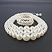 KOSMOS-LI Large Pearl Jewelry Set 3 Layer Simulated Ivory Pearl Women's Statement 18