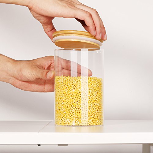 [3Pack] DRMHT Airtight Wide-mouth Glass Jar, with Leak Proof Rubber Gasket Storage Container, Ideal for Food Storage- Ideal Kitchen Accessories (28.96 Oz 42.37 Oz 55.7 Oz) - Thumbnail 5