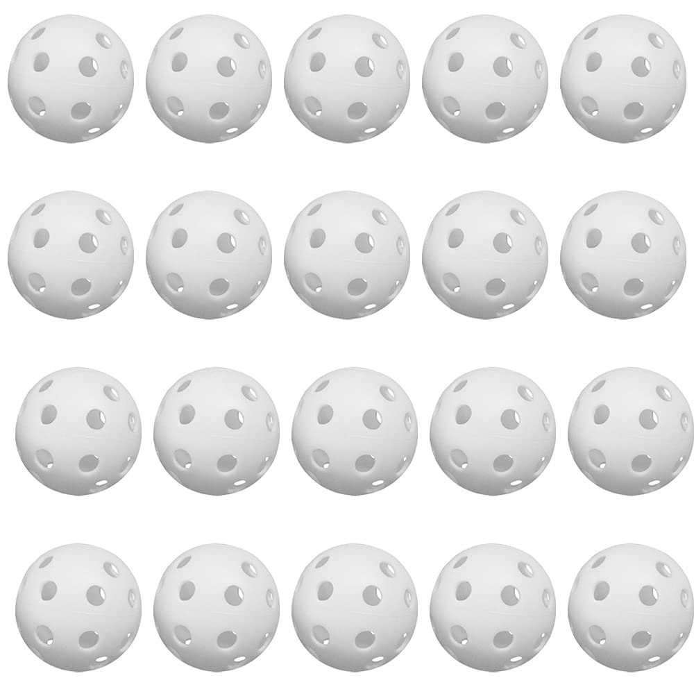 CENPEK 20 Pack Practice Golf Balls, Plastic Airflow Hollow Golf Balls for Driving Range Swing Training Lightweight Training Golf Balls Indoor Outdoor Use