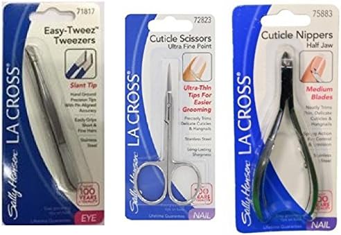 Sally Hansen LA Cross Cuticle Scissors 72823 + Easy-Tweez Slant Tip Tweezers 71817 + Cuticle Nippers 75883