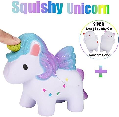 1pcs Unicorn Squishy Toys+2pcs cat Squishy Jumbo Slow Rising Kawaii Scented Stress Relief Toys for Adults and Kids