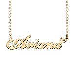 HUAN XUN 18K Gold Plated Name Necklace Ariana for