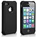Pasonomi iPhone 4 Case-Premium Heavy Duty Hybrid Shockproof Durable Bumper Armor Cover for Apple iPhone 4S/4(Black)