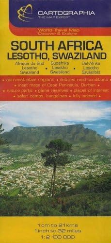Mapa Cartographia Sudáfrica, Lesotho y Swazilandia (English, French and German Edition)