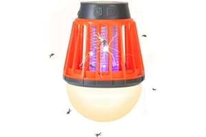 2 in 1 Mosquito Lantern, Bug Zapper Outdoor Indoor, Rechargeable LED Light, Portable Pest Control Fly Zapper, USB Cordless In