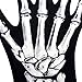 Gryphone House Halloween Long Gloves Skeleton Bone Gloves Full Finger Gloves for Halloween Party Fancy Dress Costume Accessories Black