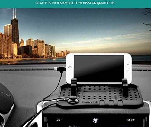 HongCheng Multifunctional Silicone Phone Anti-slip Base, Car Charging Mount, Magnetic Adsorption Phone Silicone Mat, Cards And Small Pieces of Compartments