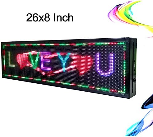 New Indoor LED advertising sign P5 RGB full color 26X8 inch LED display scrolling text image billboard